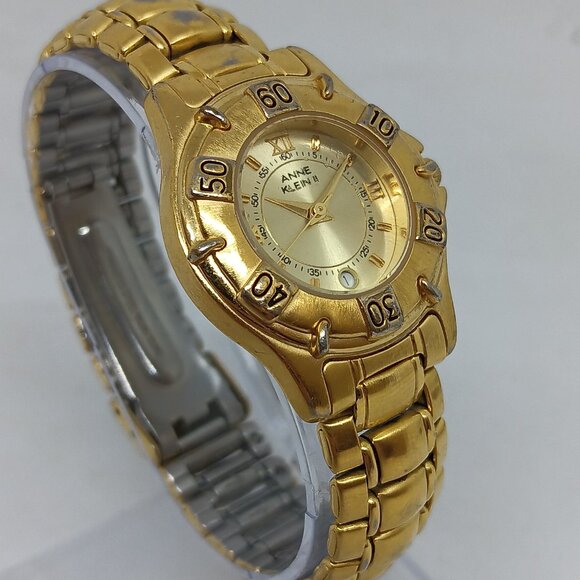 Anne Klein II AK10/1562 Women's 28mm Gold Tone Quartz Date Watch - Picture 4 of 11